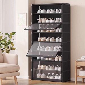 9-Tier Dustproof Shoe Cabinet – Multi-Layer Organizer