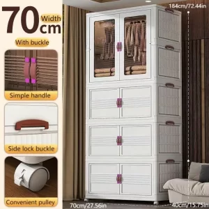 27.5" Folding Wardrobe with 3 Folding Boxes