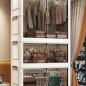 Multifunction Folding Storage Cabinet – Dustproof Organizer